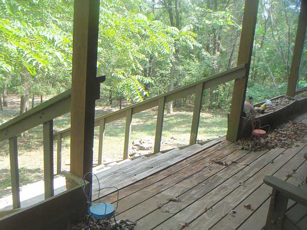 Cabin balcony stairs at Caro Drive