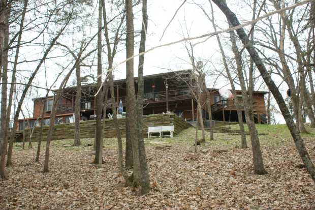 Looking up at rear of main house from near lakeshore