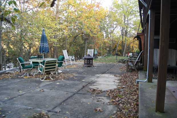 Patio in rear of main house