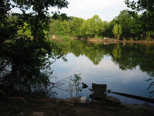 Fishing chair between lake and cove at Caro Drive